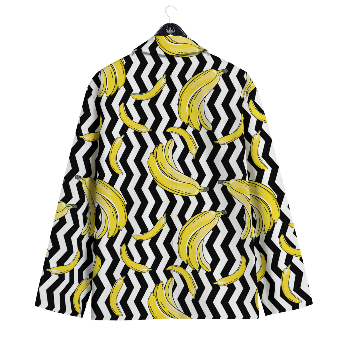 Banana Zigzag Print Pattern Men's Sport Coat-grizzshop