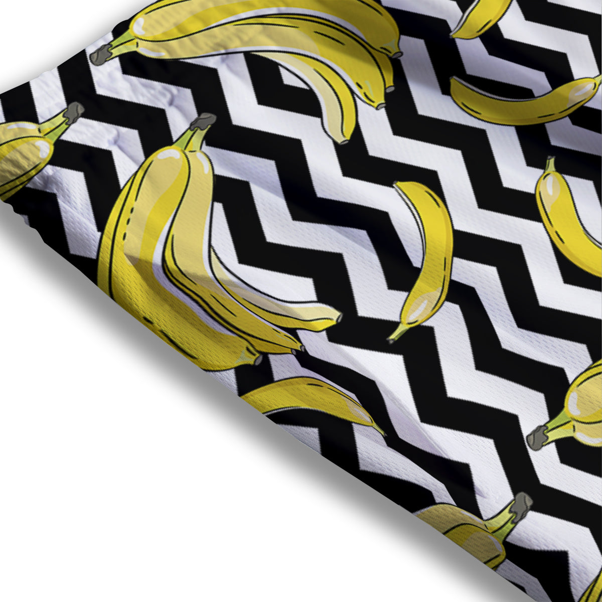 Banana Zigzag Print Pattern Mesh Shorts