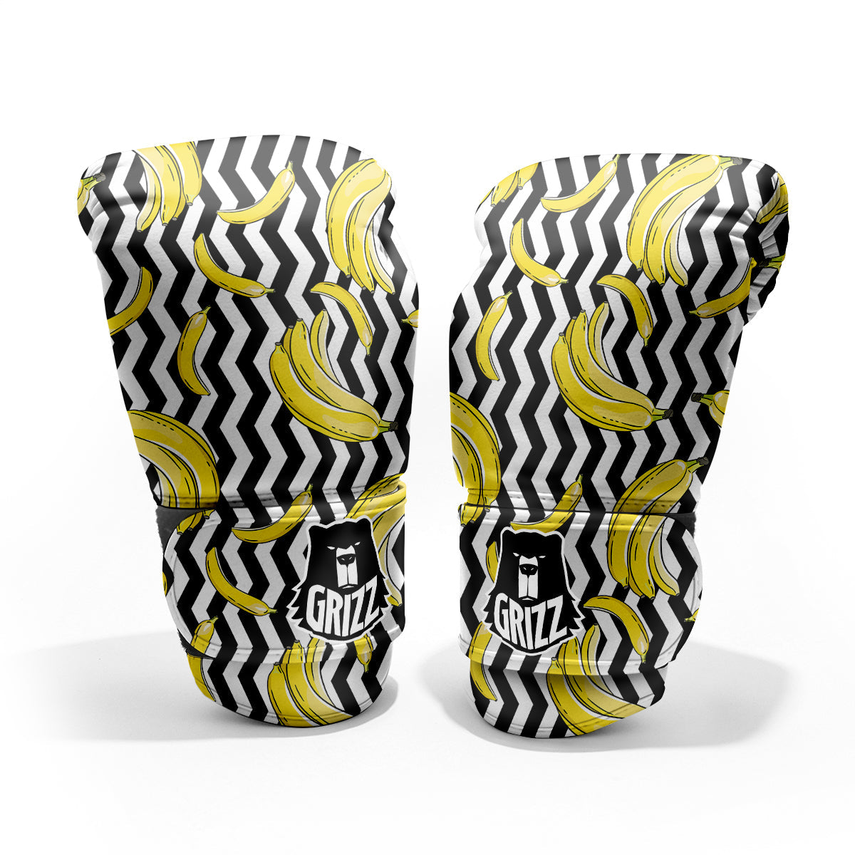 Banana Zigzag Print Pattern Pro Boxing Glove