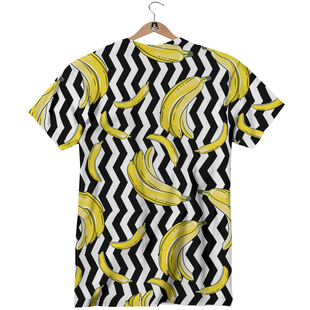 Banana Zigzag Print Pattern T-Shirt-grizzshop