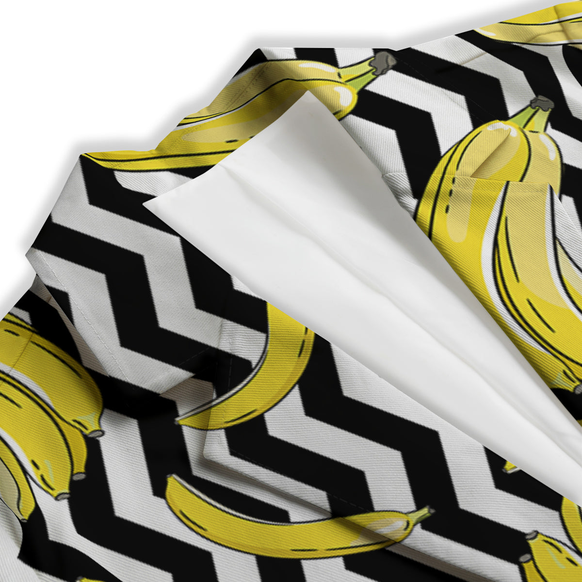 Banana Zigzag Print Pattern Women's Blazer-grizzshop