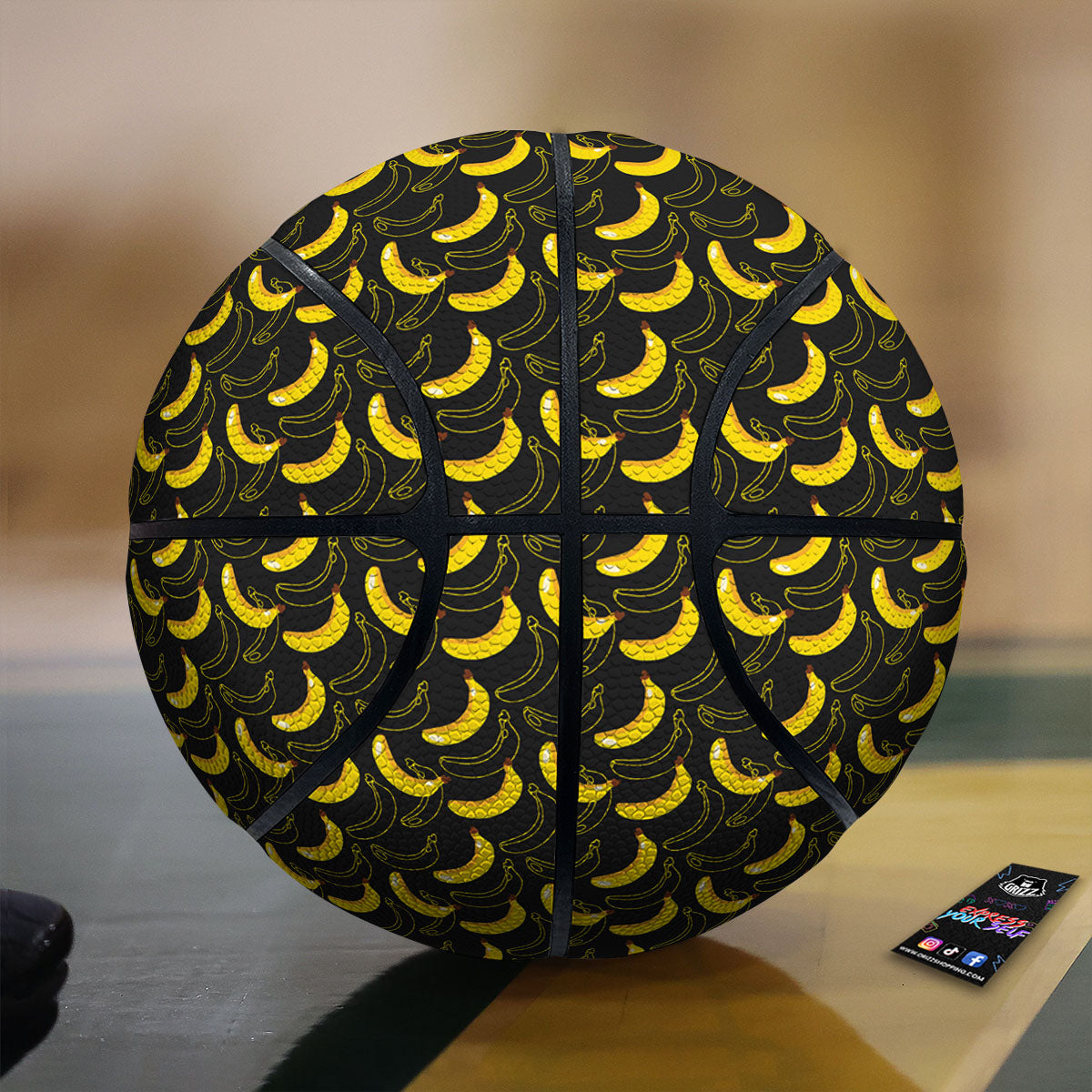 Banana Black Cartoon Print Pattern Basketball