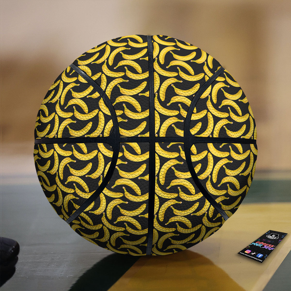 Banana Black Print Pattern Basketball
