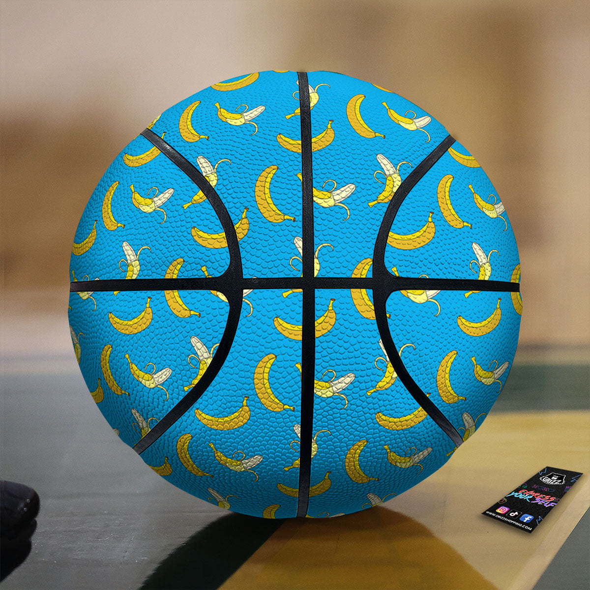 Banana Blue Print Pattern Basketball