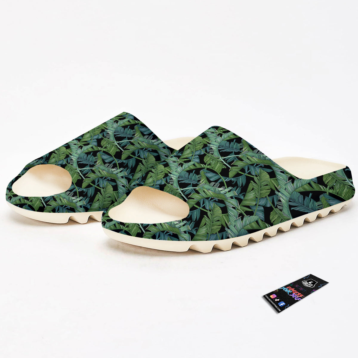 Banana Leaf Print Pattern Sandals-grizzshop