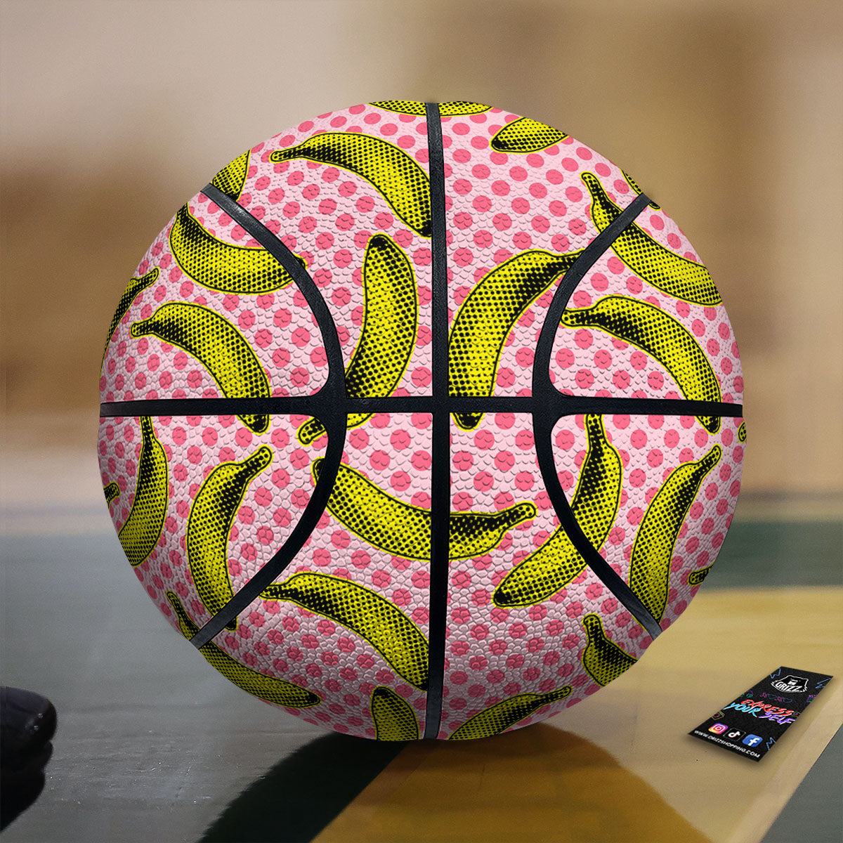Banana Blue And White Striped Print Pattern Basketball