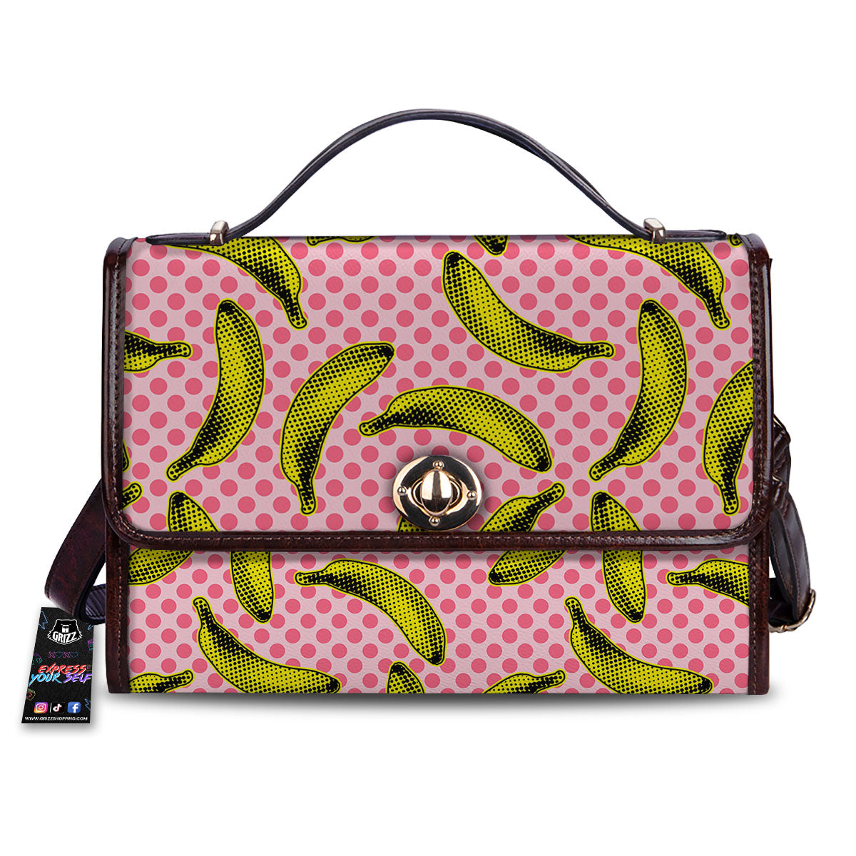 Banana Polka Dot Print Pattern Women's Satchel Bag