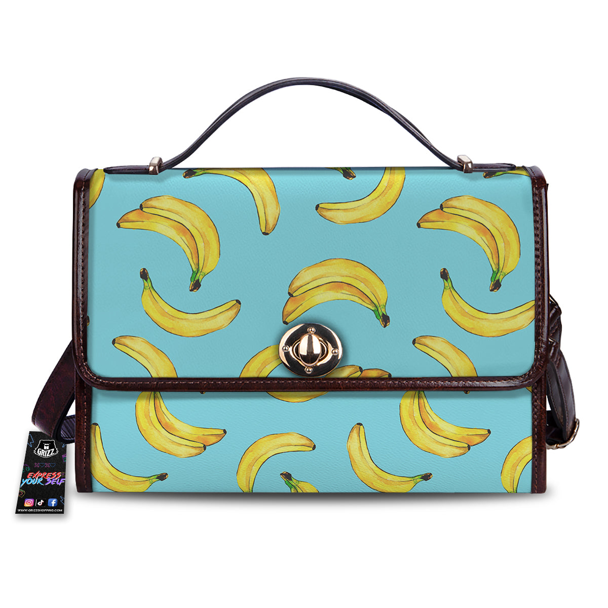 Banana Watercolor Print Pattern Women's Satchel Bag