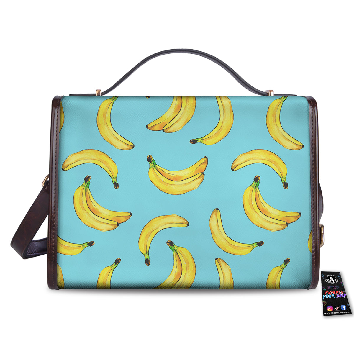 Banana Watercolor Print Pattern Women's Satchel Bag