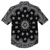 Bandana Black Paisley Print Button Up Shirt-grizzshop