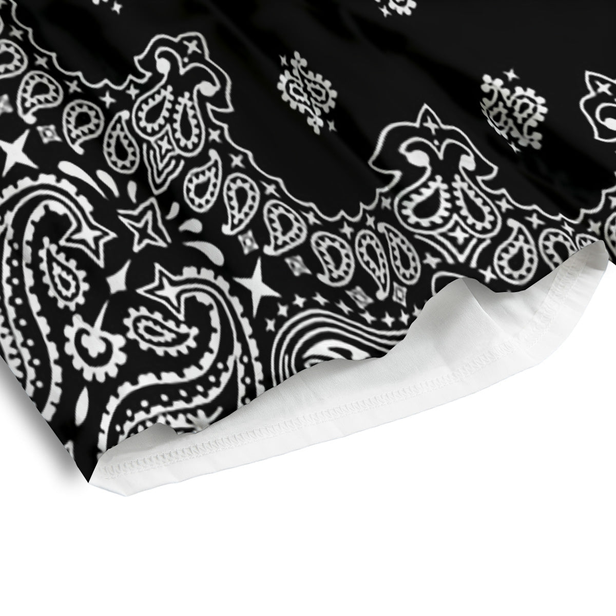 Bandana Black Paisley Print Men's Athletic Shorts