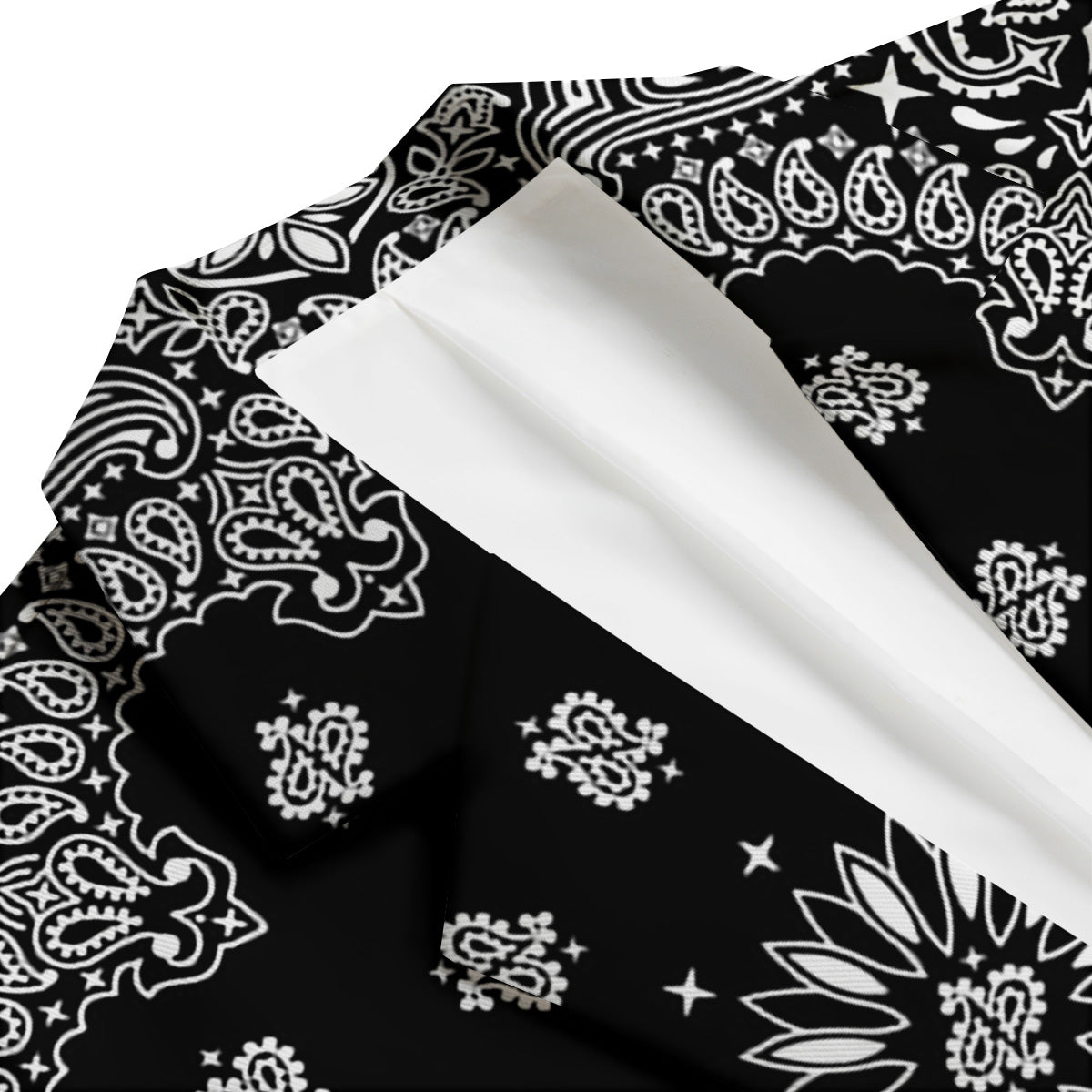 Bandana Black Paisley Print Men's Blazer-grizzshop