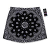 Bandana Black Paisley Print Men's Running Shorts-grizzshop