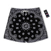 Bandana Black Paisley Print Men's Running Shorts-grizzshop