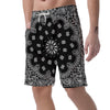 Bandana Black Paisley Print Men's Shorts-grizzshop