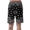 Bandana Black Paisley Print Men's Shorts-grizzshop