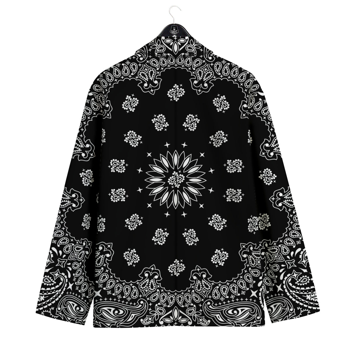 Bandana Black Paisley Print Men's Sport Coat-grizzshop