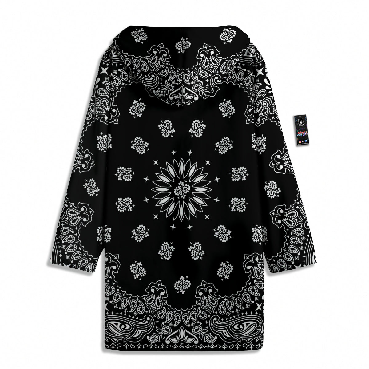 Bandana Black Paisley Print Men's Windbreaker Jacket-grizzshop
