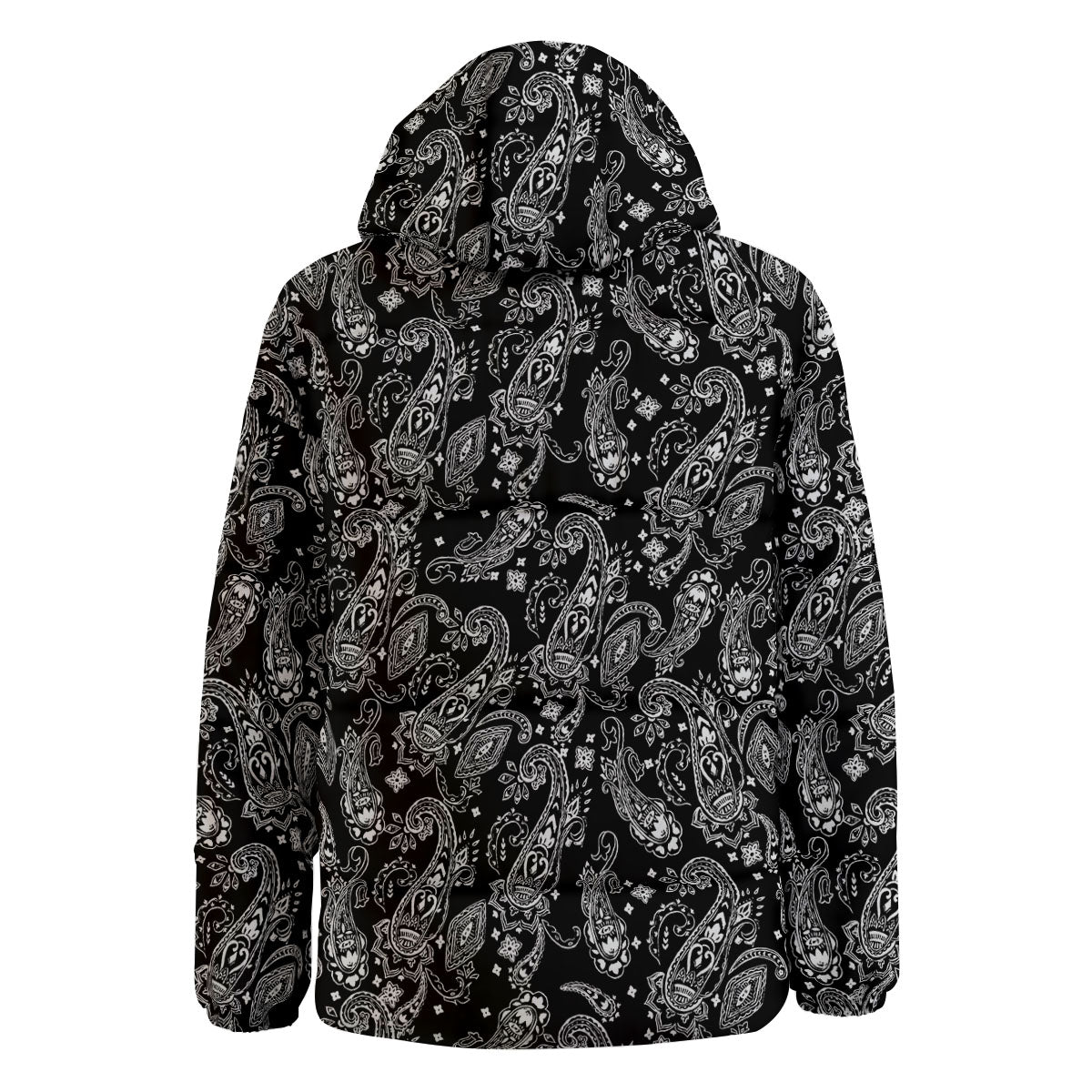 Bandana Black Paisley Print Pattern Down Jacket-grizzshop