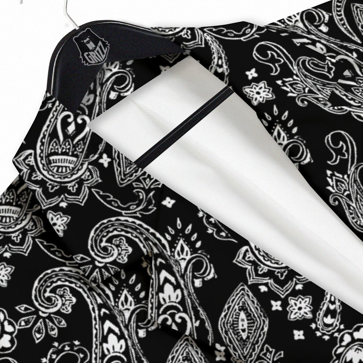 Bandana Black Paisley Print Pattern Men's Sport Coat-grizzshop