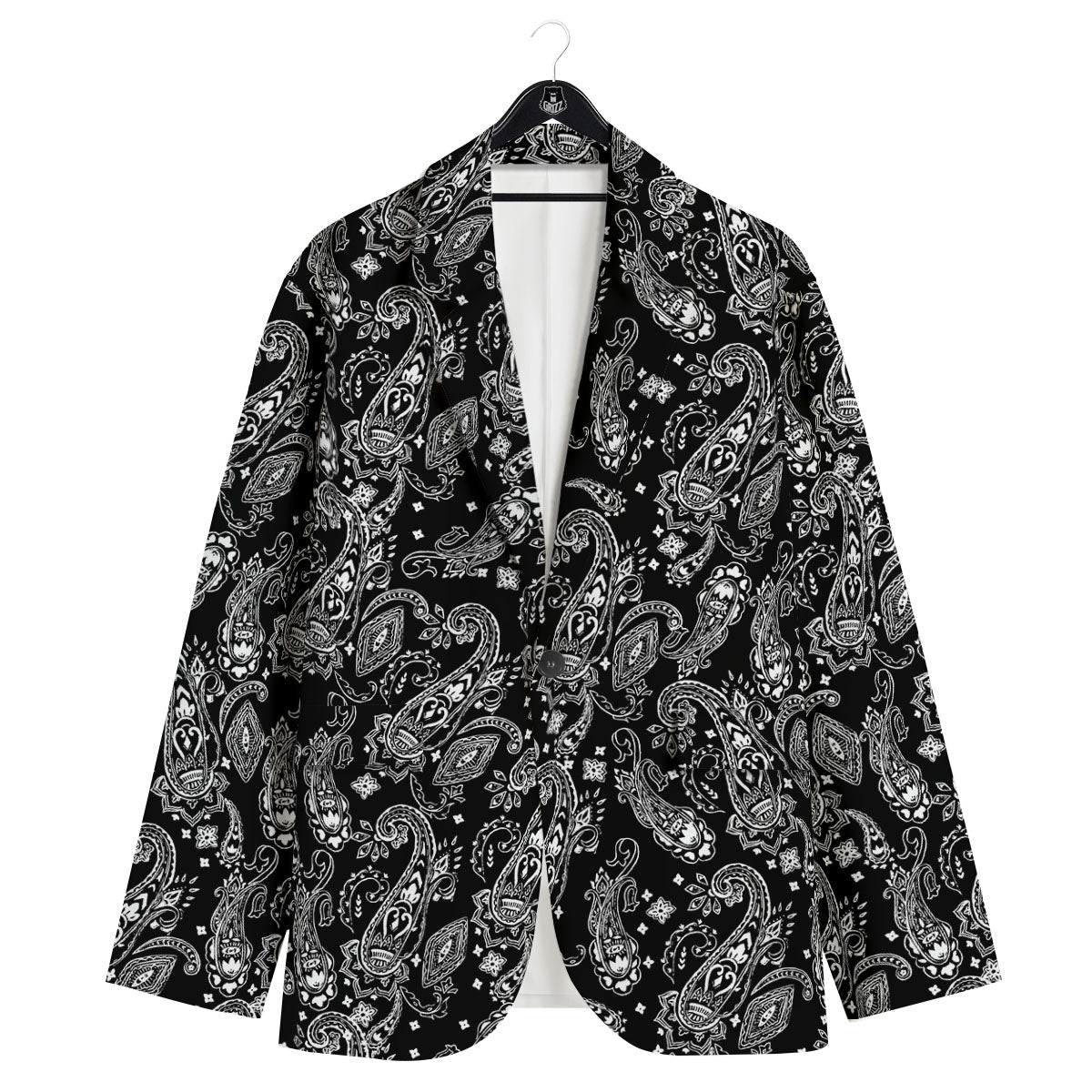 Bandana Black Paisley Print Pattern Men's Sport Coat-grizzshop
