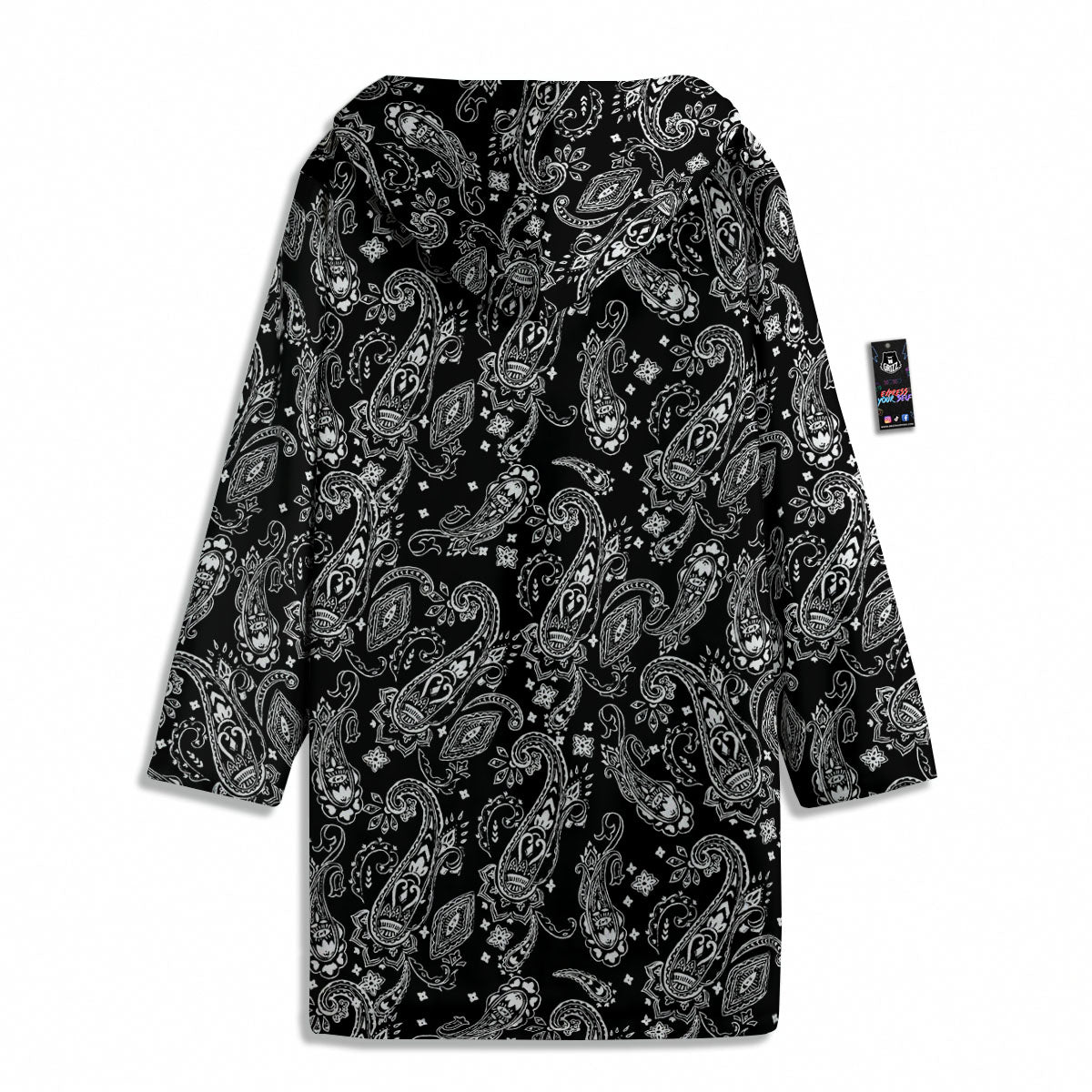 Bandana Black Paisley Print Pattern Men's Windbreaker Jacket-grizzshop