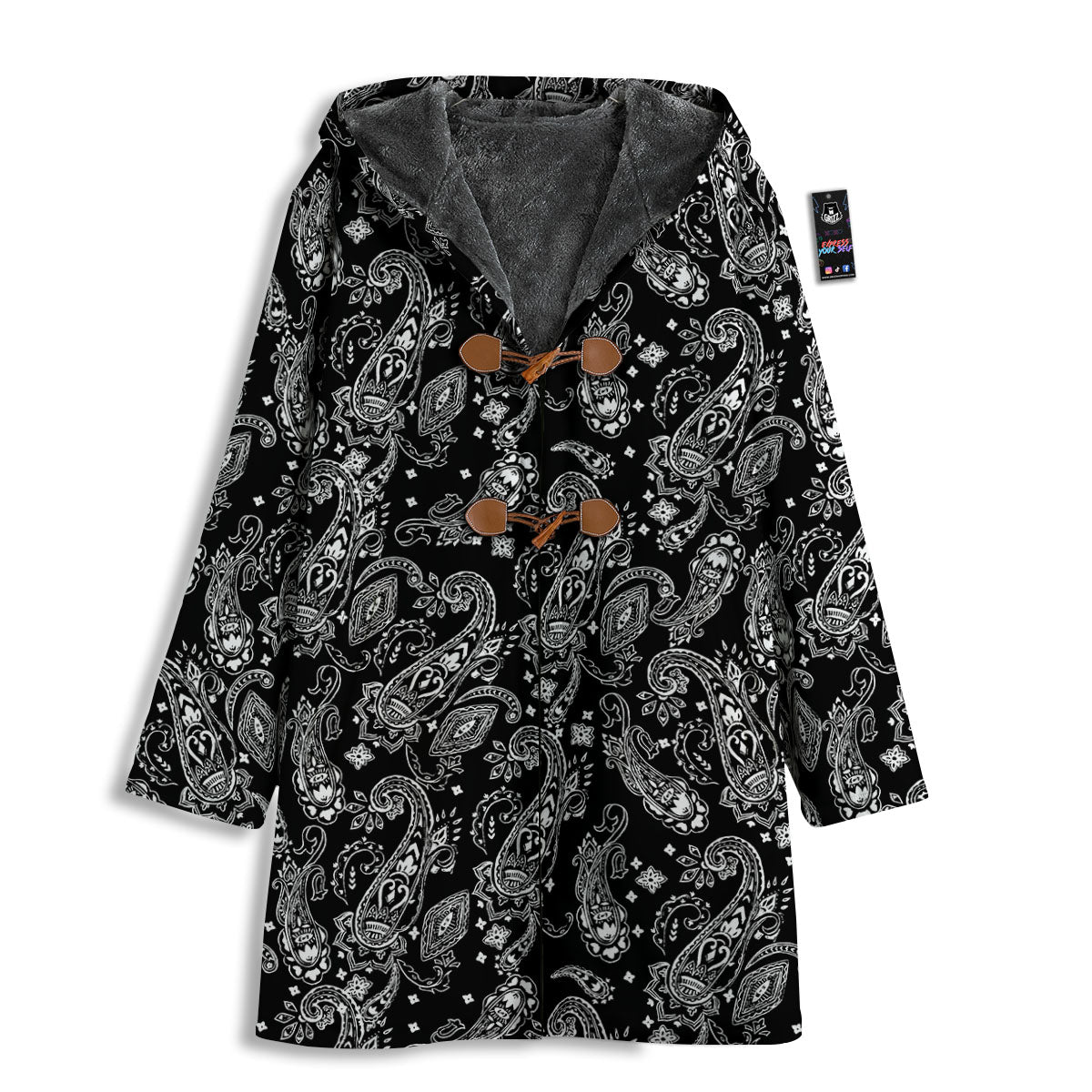Bandana Black Paisley Print Pattern Men's Windbreaker Jacket-grizzshop