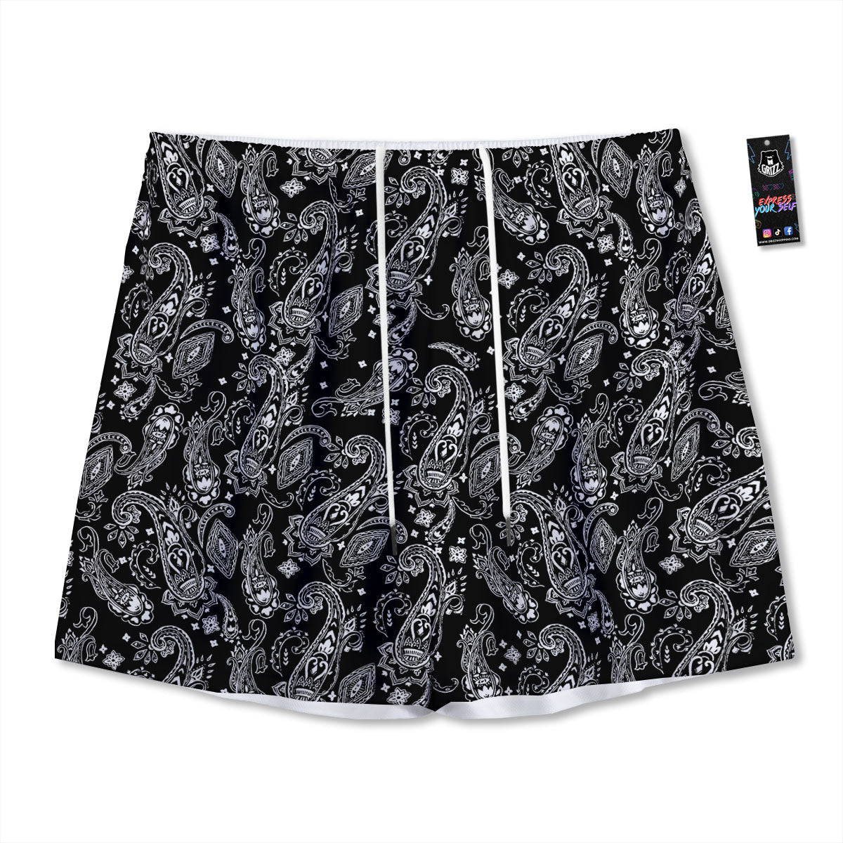 Bee Flower Print Pattern Mesh Shorts