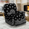 Bandana Black Paisley Print Recliner Slipcover-grizzshop