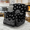 Bandana Black Paisley Print Recliner Slipcover-grizzshop