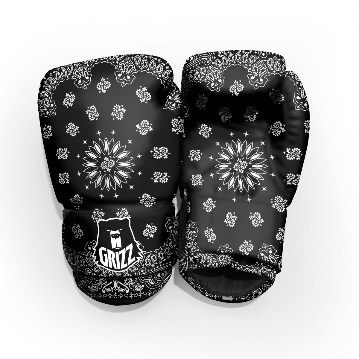 Bandana Black Paisley Print Pro Boxing Glove