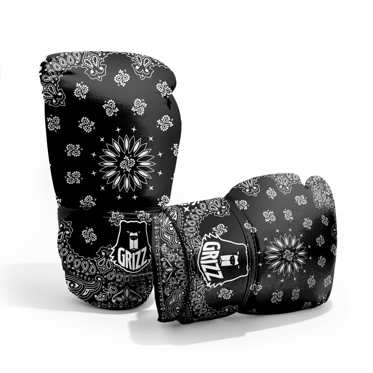 Bandana Black Paisley Print Pro Boxing Glove
