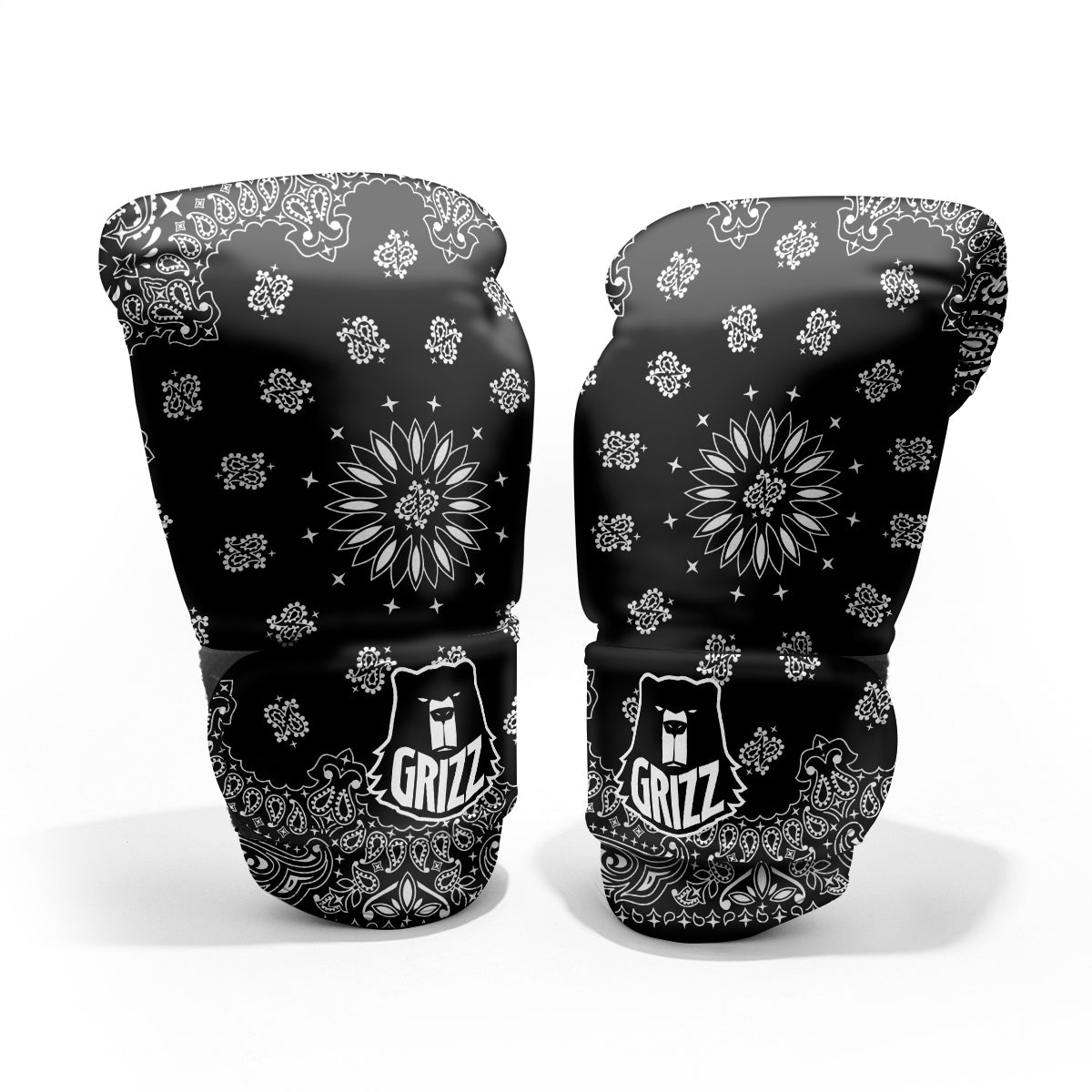 Bandana Black Paisley Print Pro Boxing Glove