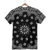 Bandana Black Paisley Print T-Shirt-grizzshop