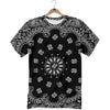 Bandana Black Paisley Print T-Shirt-grizzshop