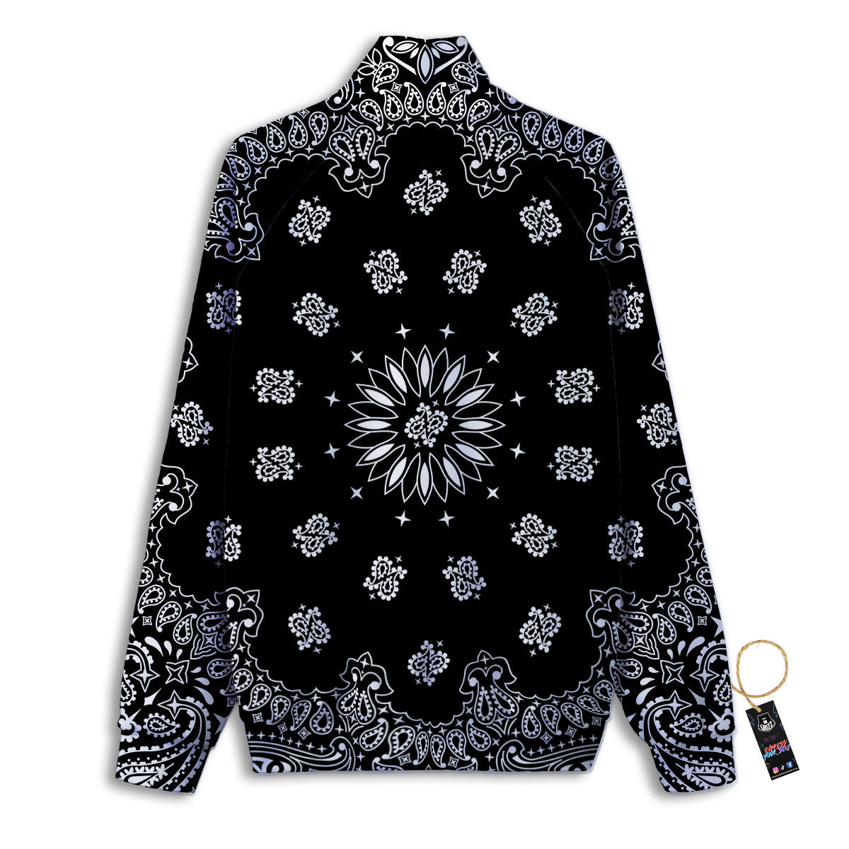 Bandana Black Paisley Print Track Jacket-grizzshop