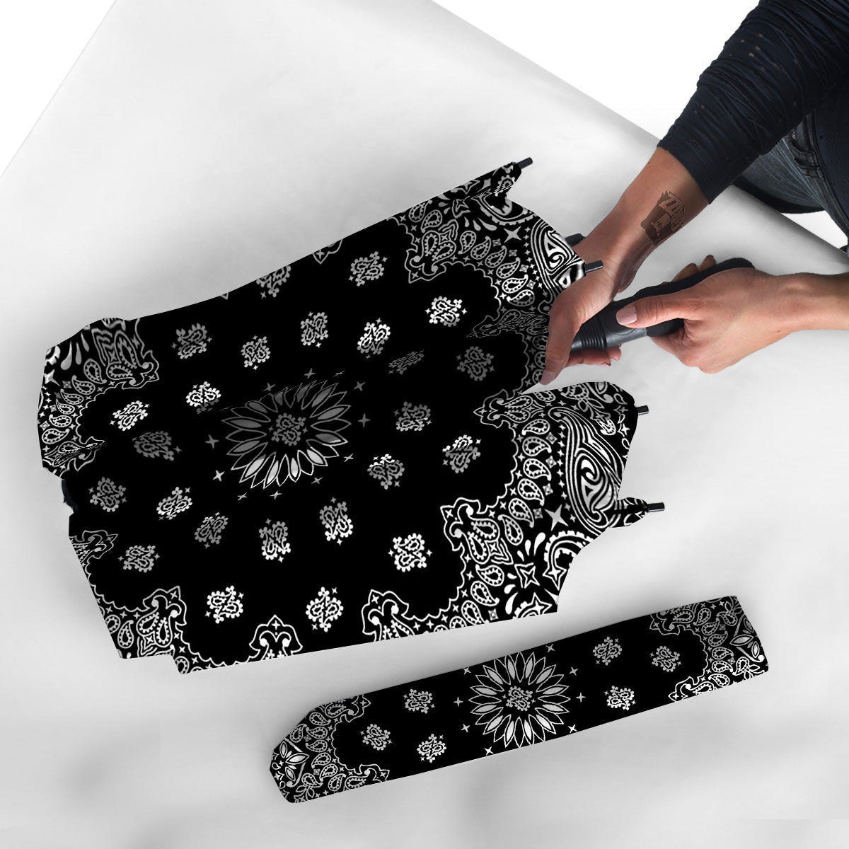 Bandana Black Paisley Print Umbrella-grizzshop