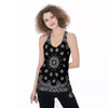 Bandana Black Paisley Print Women's Racerback Tank Top-grizzshop