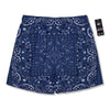 Bandana Blue Paisley Print Men's Running Shorts-grizzshop