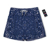 Bandana Blue Paisley Print Men's Running Shorts-grizzshop