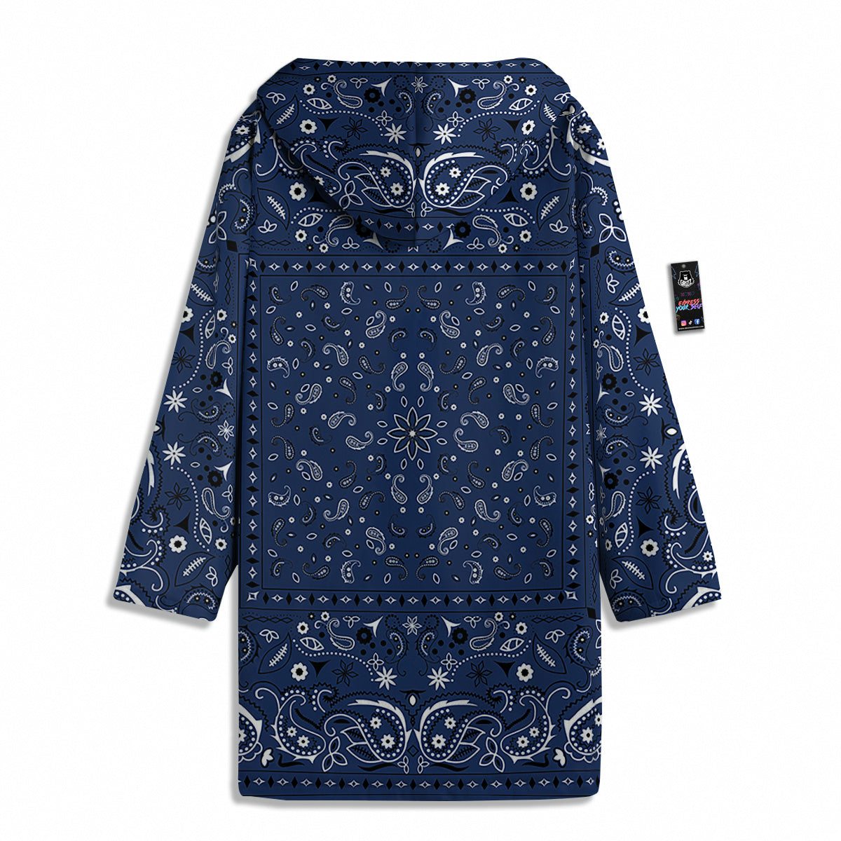 Bandana Blue Paisley Print Men's Windbreaker Jacket-grizzshop