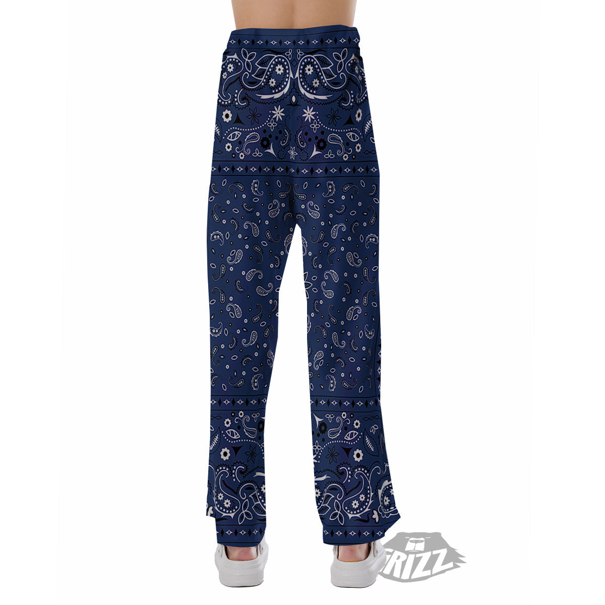 Bandana Blue Paisley Print Pajama Pants-grizzshop