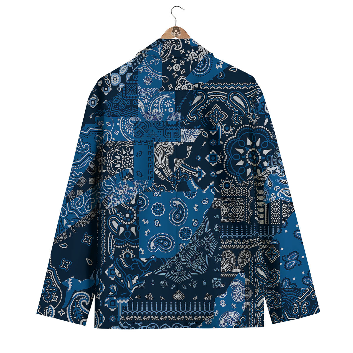 Bandana Blue Paisley Print Pattern Men's Blazer-grizzshop