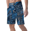 Bandana Blue Paisley Print Pattern Men's Shorts-grizzshop