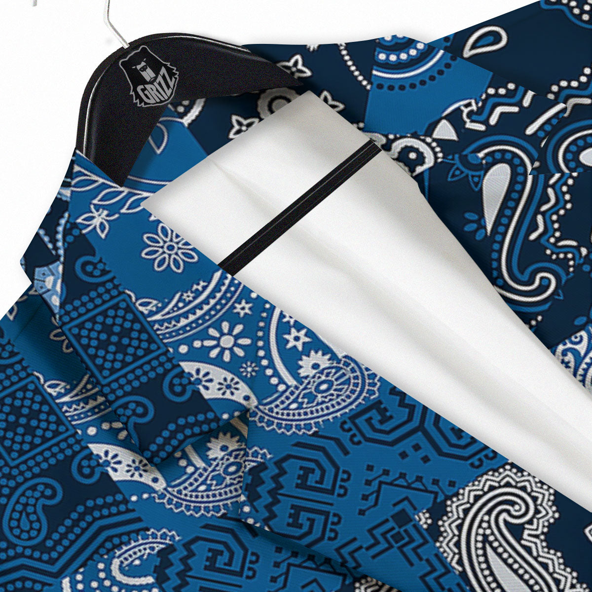 Bandana Blue Paisley Print Pattern Men's Sport Coat-grizzshop