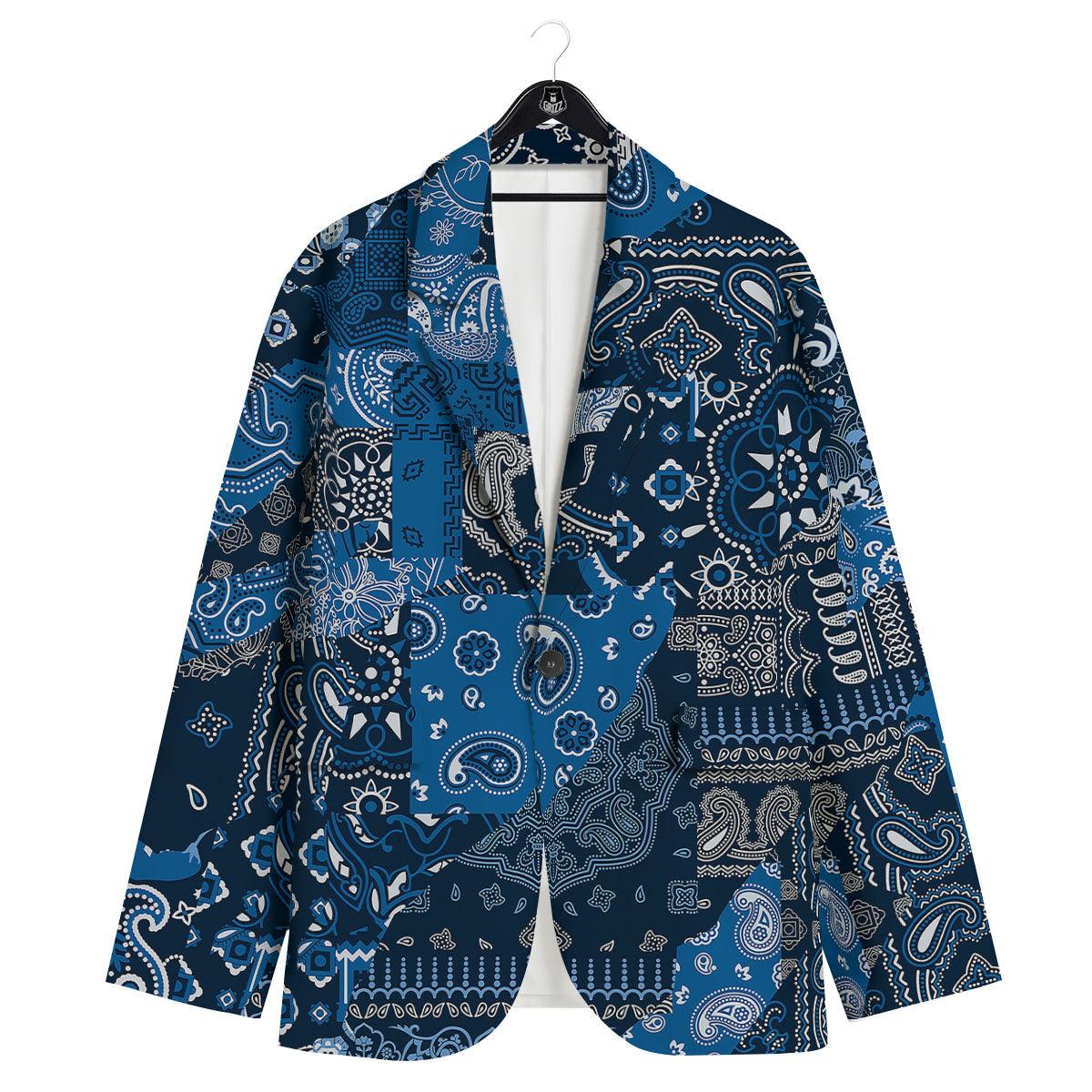 Bandana Blue Paisley Print Pattern Men's Sport Coat-grizzshop