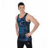 Bandana Blue Paisley Print Pattern Men's Tank Top-grizzshop