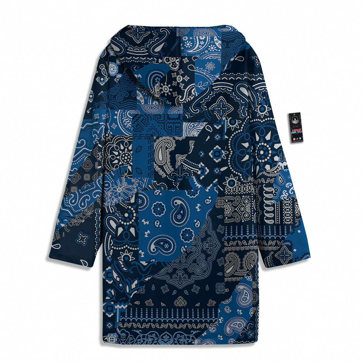 Bandana Blue Paisley Print Pattern Men's Windbreaker Jacket-grizzshop