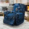 Bandana Blue Paisley Print Pattern Recliner Slipcover-grizzshop