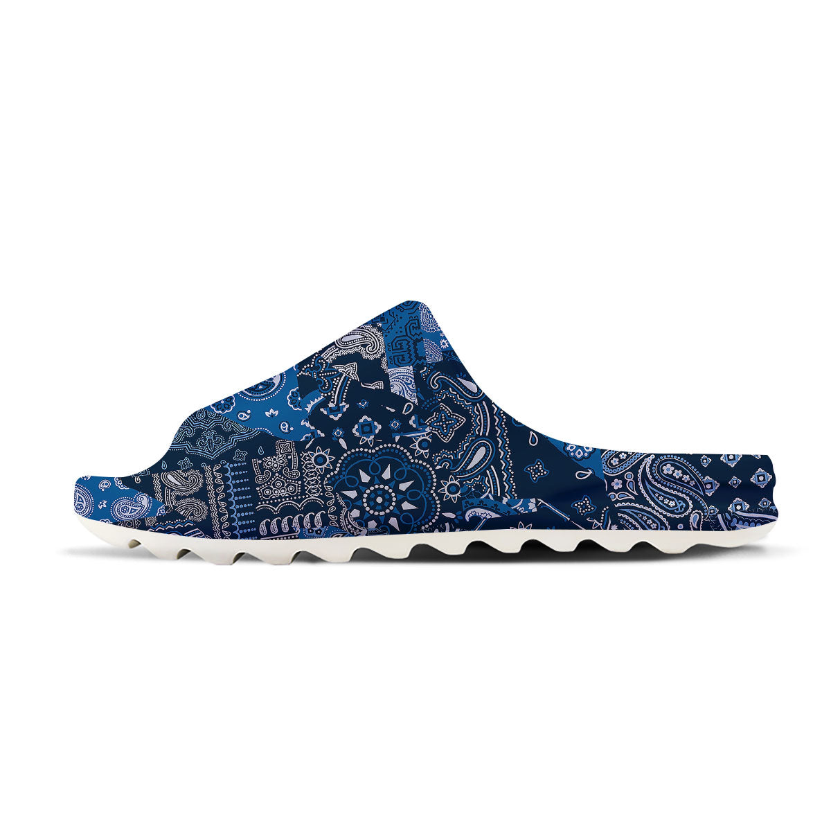 Bandana Blue Paisley Print Pattern Sandals-grizzshop